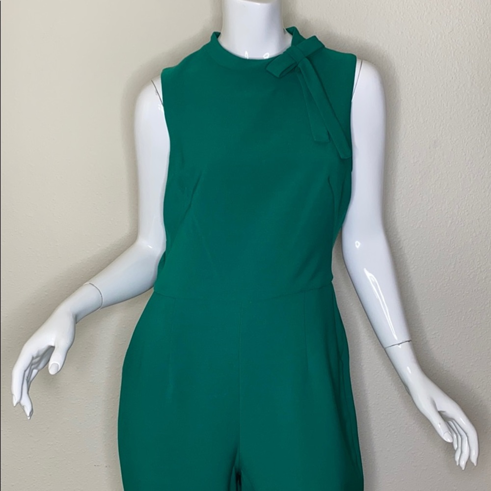 Green Maggie London Sleeveless Bow Neck Jumpsuit
